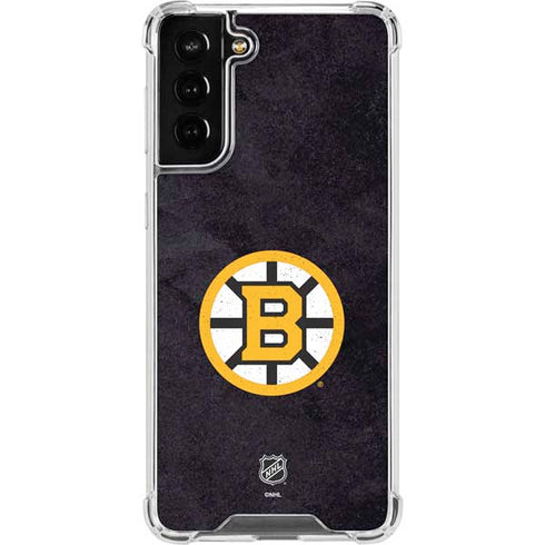 NHL Boston Bruins Distressed Galaxy S21 FE Clear Case